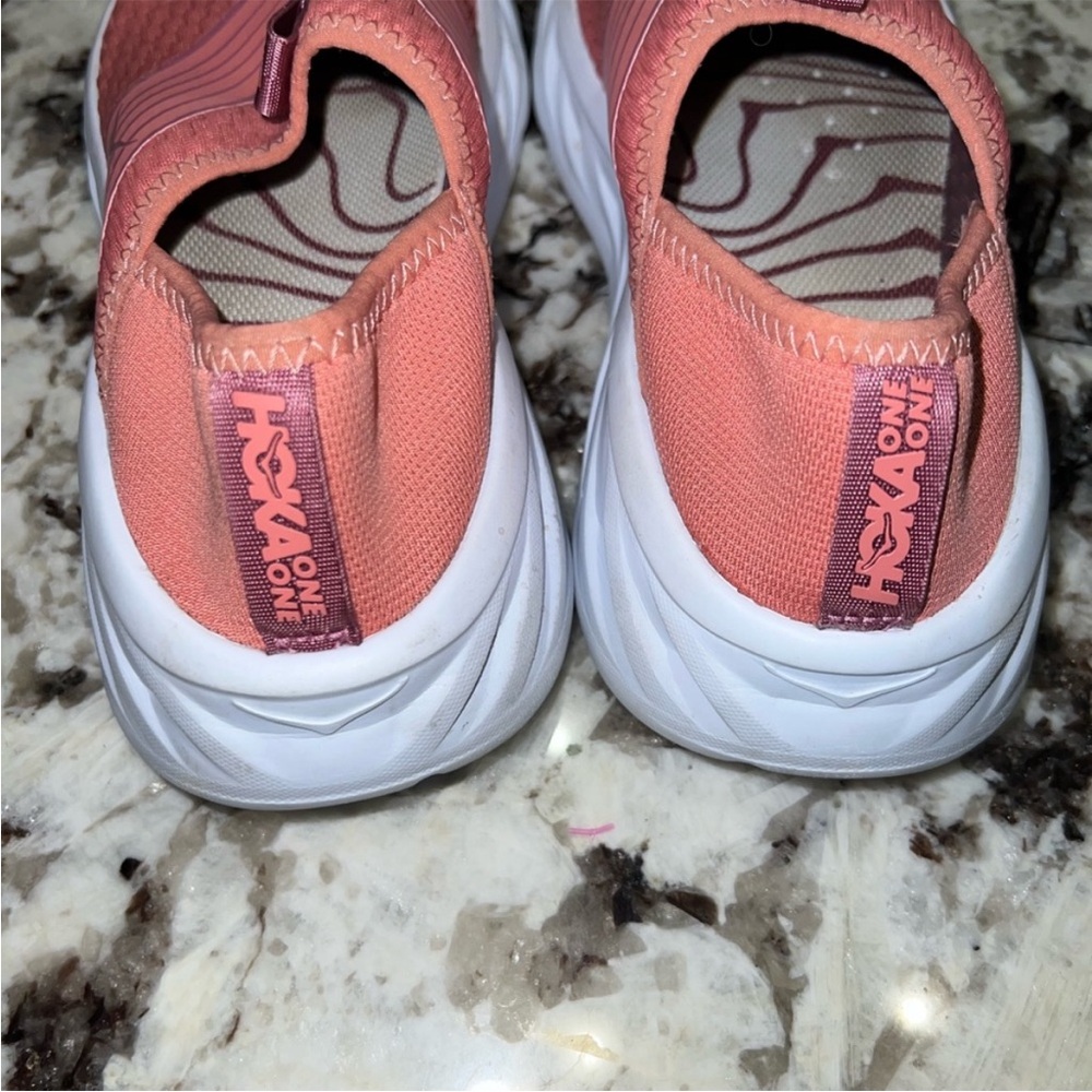 Hoka Women's Slip-On Running Shoes in Coral Pink - Picture 3 of 5